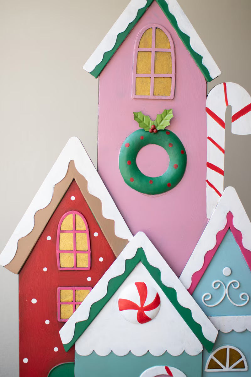 Painted Metal Christmas Village