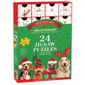 Christmas Paws Advent Calendar - 24 Set of 50 Piece Mini Jigsaw Puzzles Eurographics