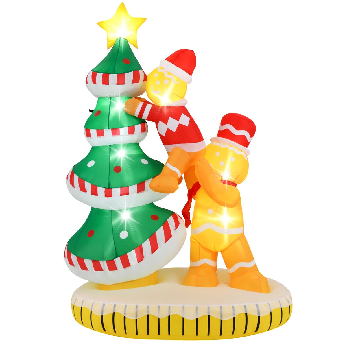 7 Feet Inflatable Christmas Tree with 7 Internal LED Lights and Built-in Fan