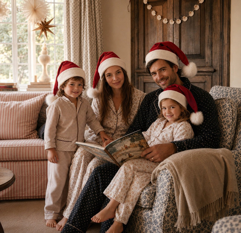 No Plastic Family Santa Hat | Organic Cotton, Hemp, and Fur