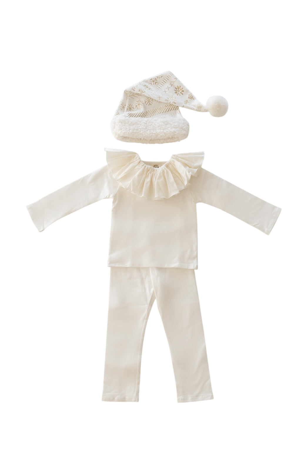 White Holiday Elf Costume-Christmas Gift for Kids - Cozy Cotton Stocking Stuffer
