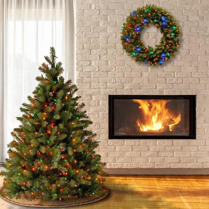 4.5 ft Downswept Douglas Fir Pre-Lit Christmas Tree, Multicolor Lights