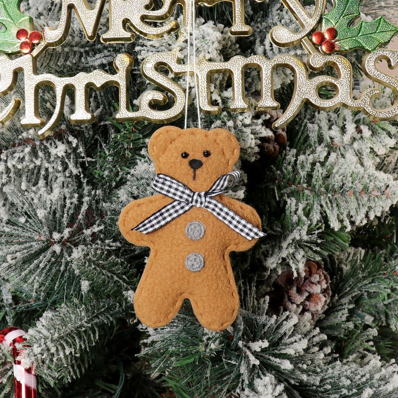 Christmas Party Decoration Christmas Tree Christmas Cartoon Pendant Biscuit Bear Small Pendant Set Christmas Supplies