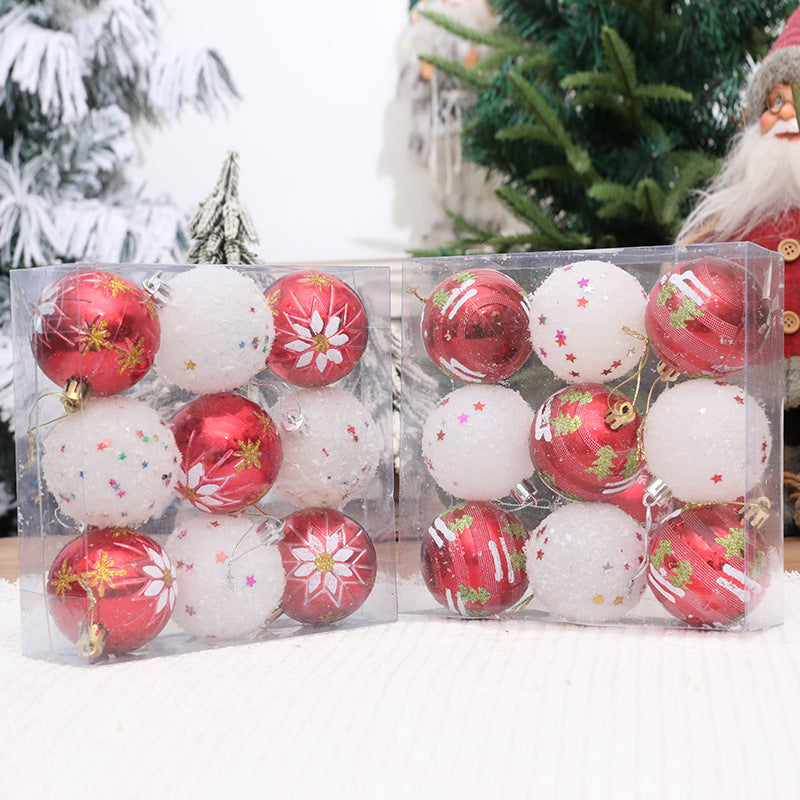 Christmas hanging ball Christmas tree decoration snowflakes five-star Christmas ball accessories combination