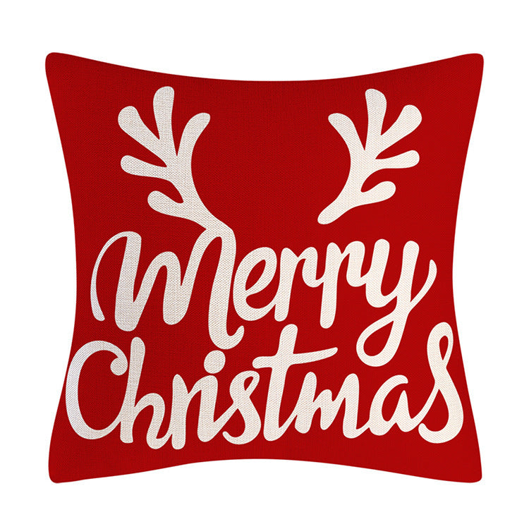 Red Snowflake Deer Pillow Cover Christmas Tree Cushion Cover Home Decoration Pillow Cover Combination