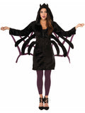 Women's Black Spider Hoodie Zip Jacket Adult Size Costume
