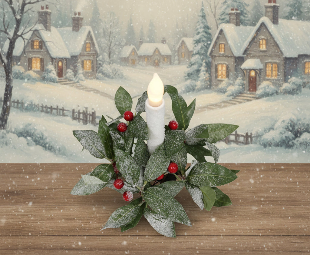 Pre Order Snow Dusted Red Berry & Sage Mini Ring