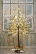 Pre Order Lighted Flocked Cedar Tree, 2 Size Options