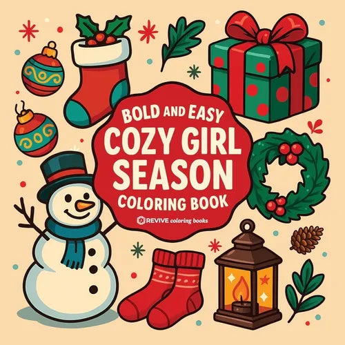 Bold & Easy Cozy Girl Season Coloring Book: Relaxing & Comfy Christmas Large Print Stress Relief Coloring-Perfect Cozy Girl Gift! - Paperback