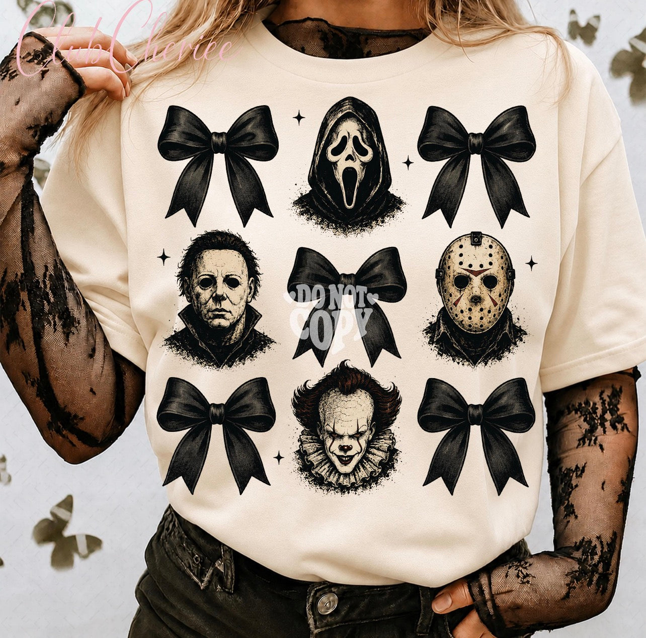 Halloween Scary Movie Bows - tee or sweatshirt