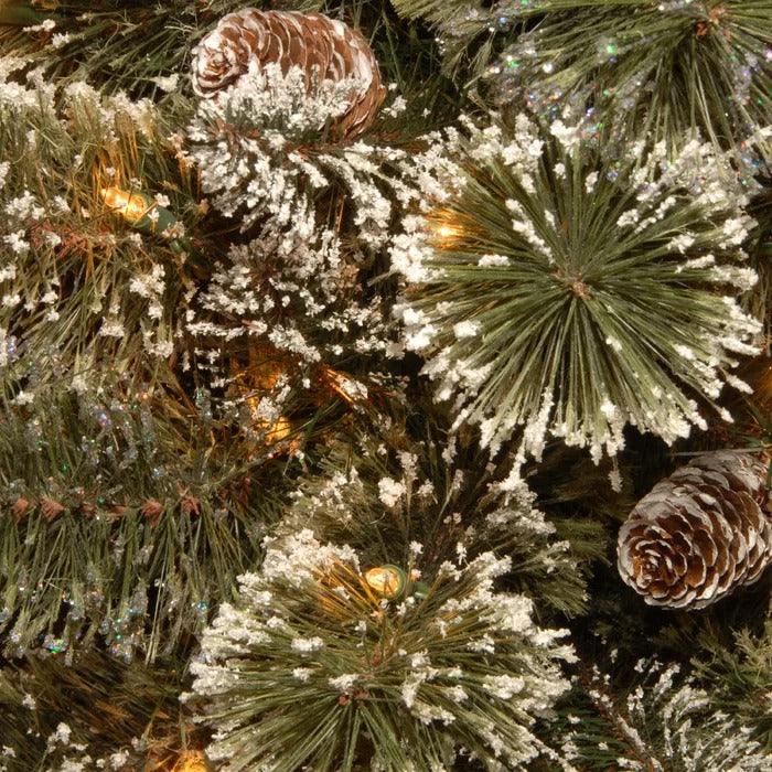 Glittery Bristle 90'' Lighted Artificial Pine Christmas Tree