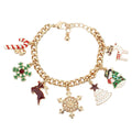Candy Cane Rudolph Christmas Tree Snowman Charm Bracelet