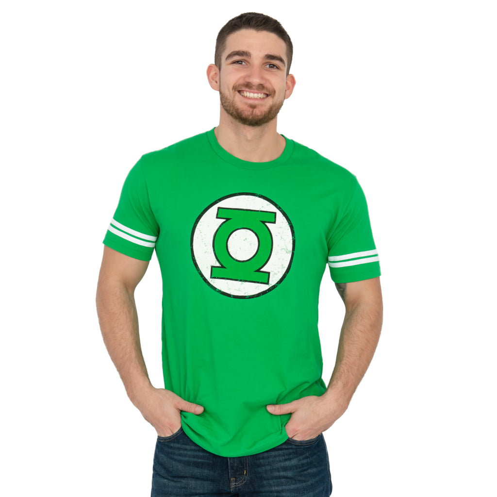 Green Lantern Logo Striped Sleeve Adult Unisex Halloween Cosplay T-shirt