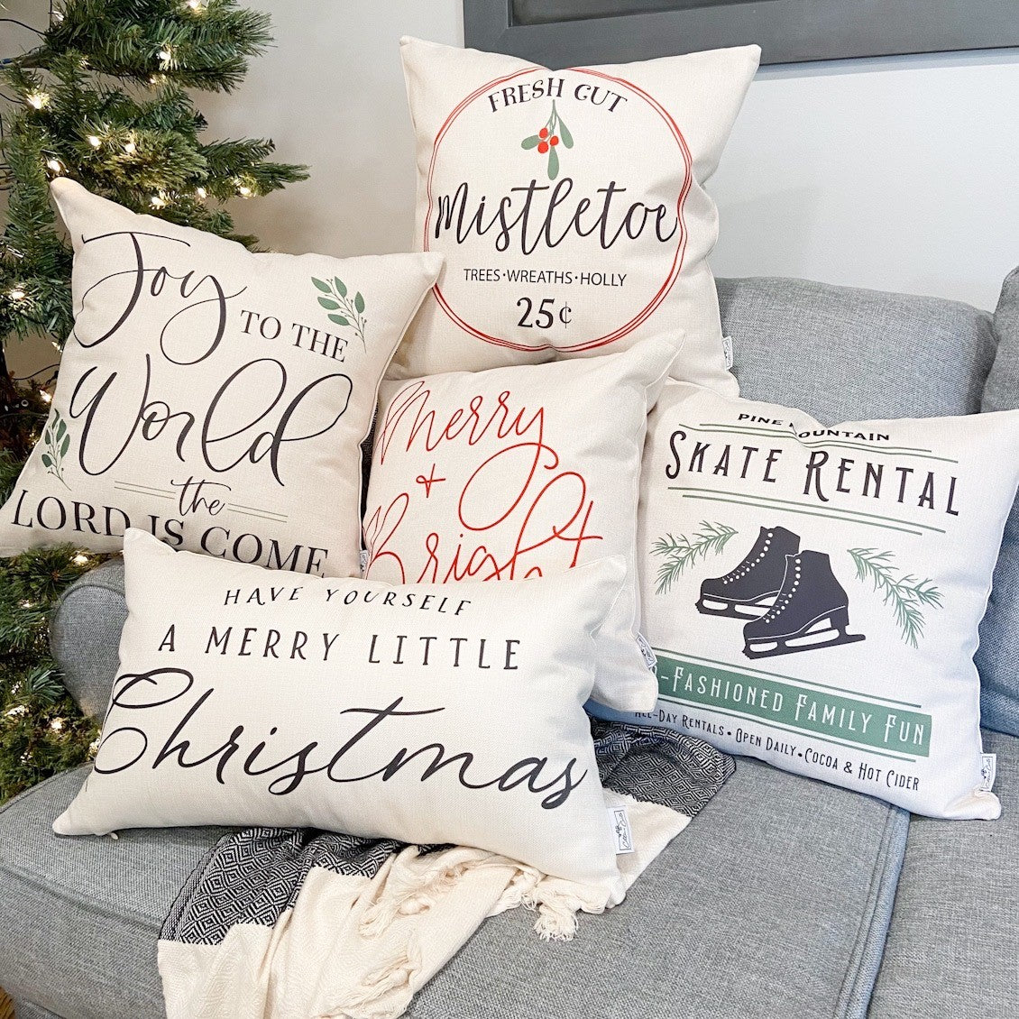 Joy to the World #4 Pillow Cover — Fits 18x18 Insert