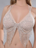 Dazzling Crystal Bra Chain & Thong Bikini Body Jewelry Set