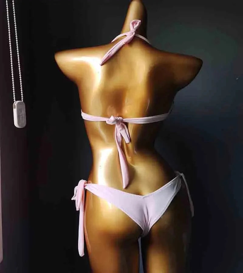 The Venus Vacation Deep-V Bikini – Luxe Rhinestone Embellished Showgirl Swim Set
