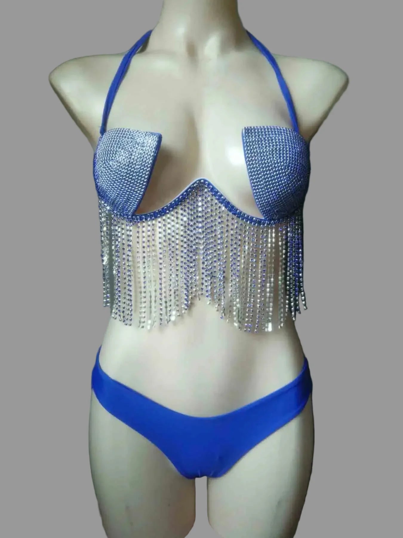 The Stardust Tassel Rhinestone Bikini Set – Luxury Stage & Showgirl Fringe Swimwear