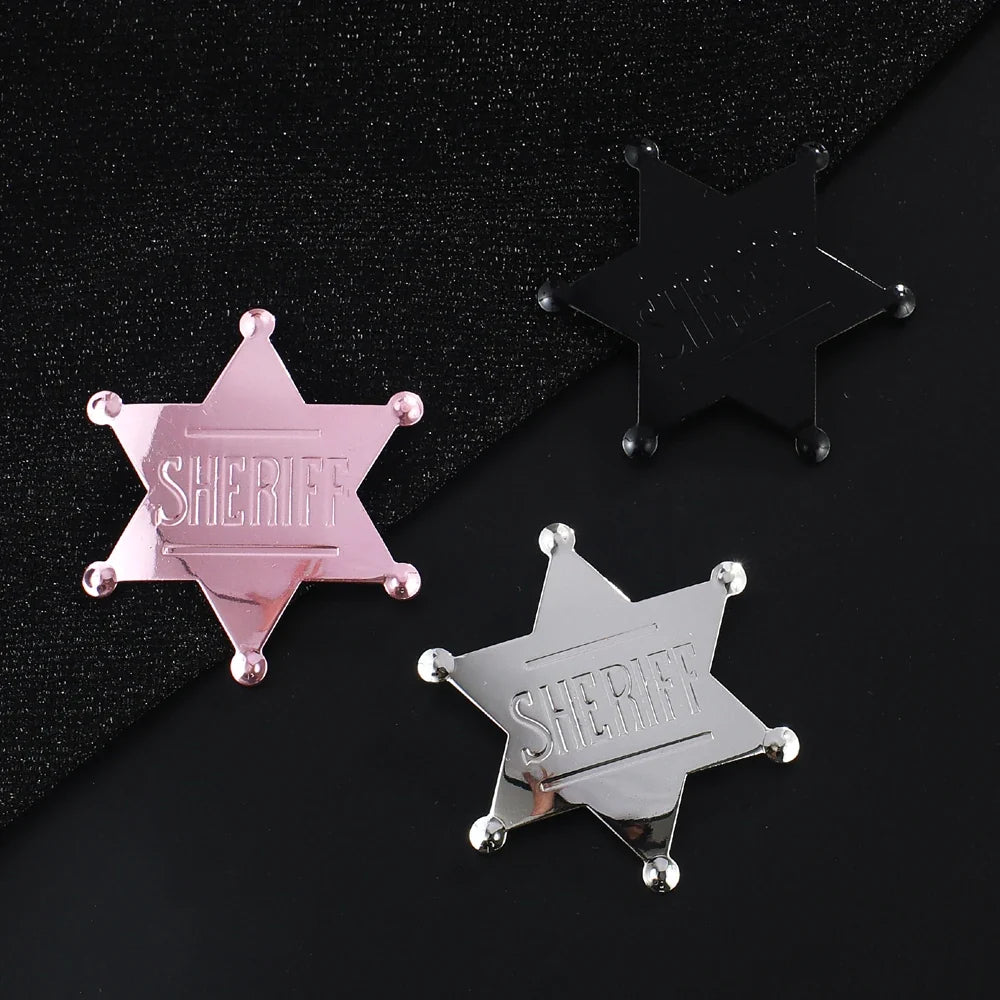 Sheriff Badge Brooch Metal Deputy Star Costume Pin