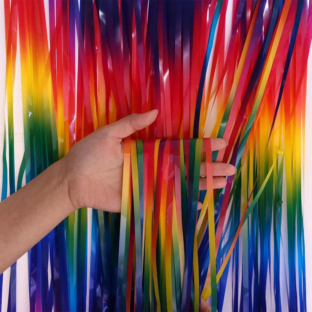 Rainbow Tinsel Party Decorations, 8 Colors
