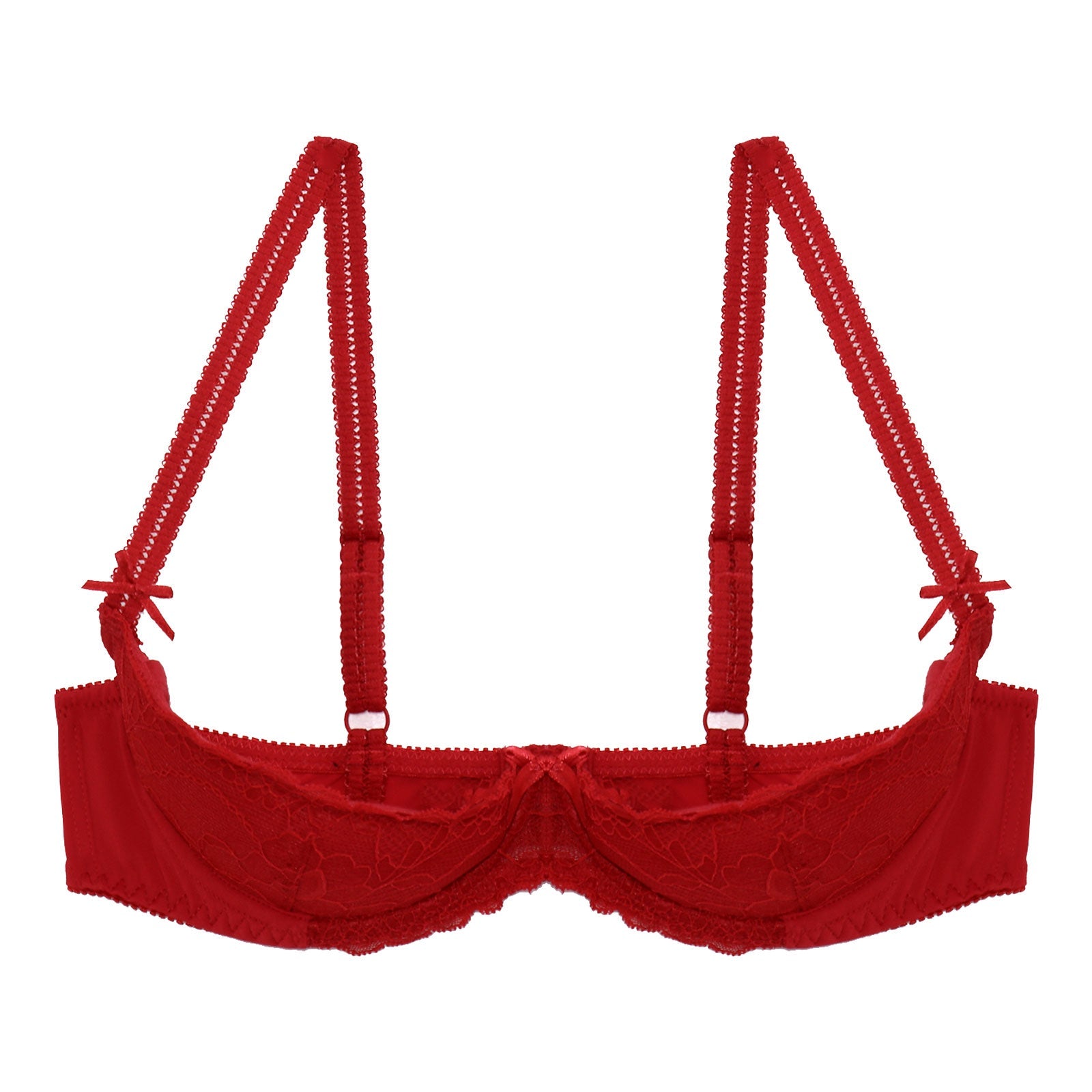 Lace Underwire Half-Cup Push-Up Bra