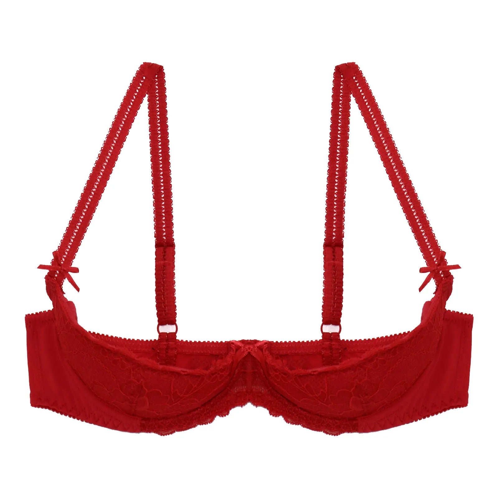 Lace Underwire Half-Cup Push-Up Bra