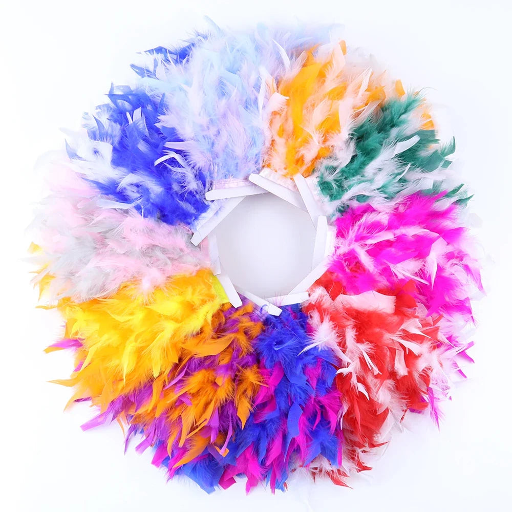 Fluffy Turkey Feathers Trim Ribbon Fringe