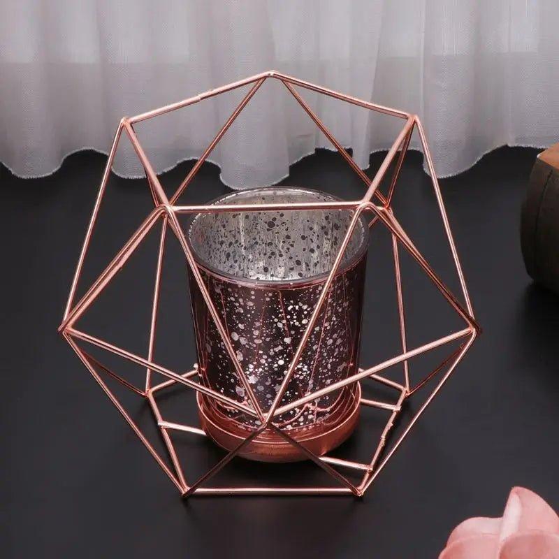 Geometric Metal Tealight Candle Holder