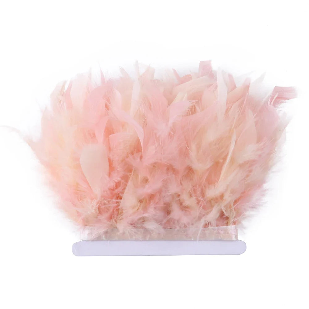 Fluffy Turkey Feathers Trim Ribbon Fringe