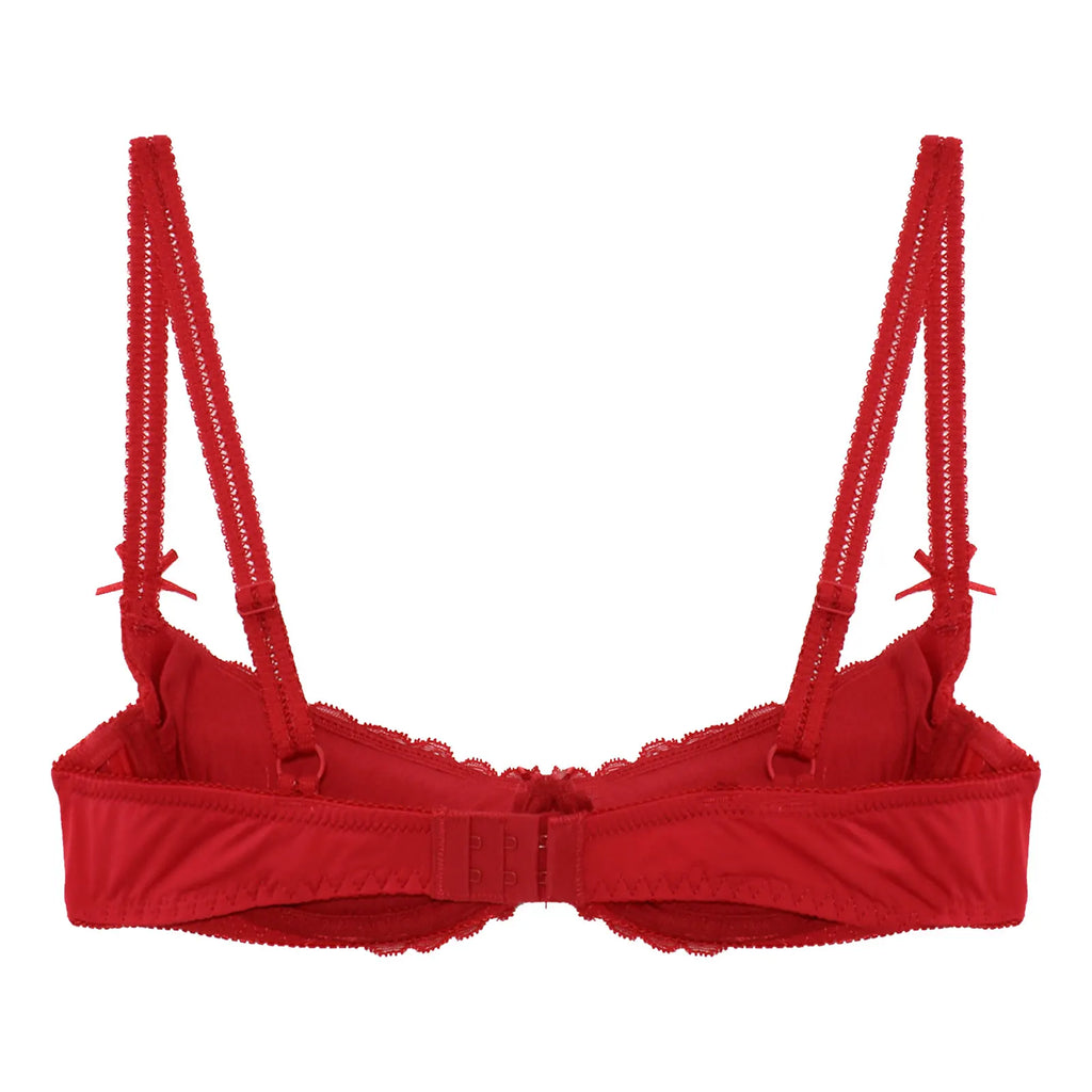 Lace Underwire Half-Cup Push-Up Bra