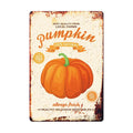 Pumpkin Vintage Poster Sign Plate Thanksgiving Retro Metal