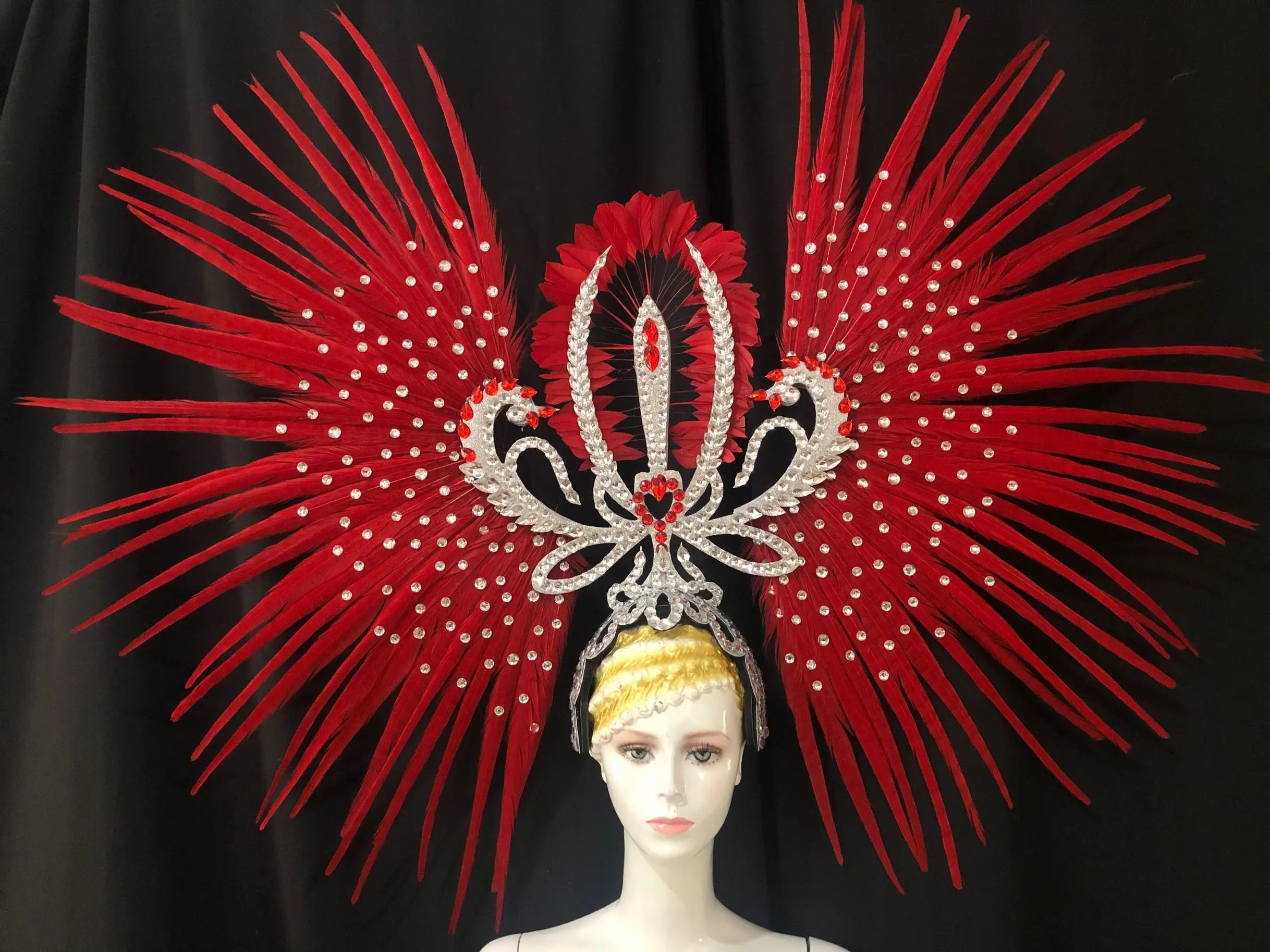 The Stardust Tropicana Samba Crown – Feather & Rhinestone Stage Headdress