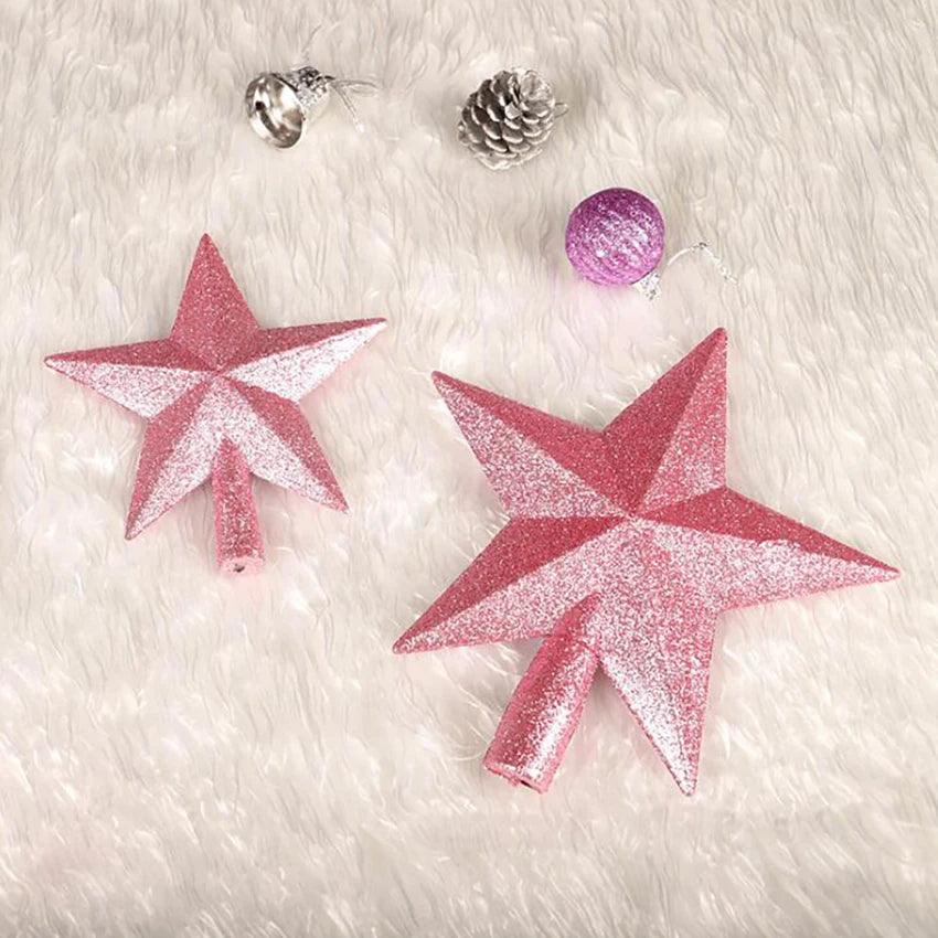 Glitter Star Christmas Tree Toppers, 15 to 20 cm