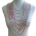 Sparkly Crystal AB Glass Chain Necklace