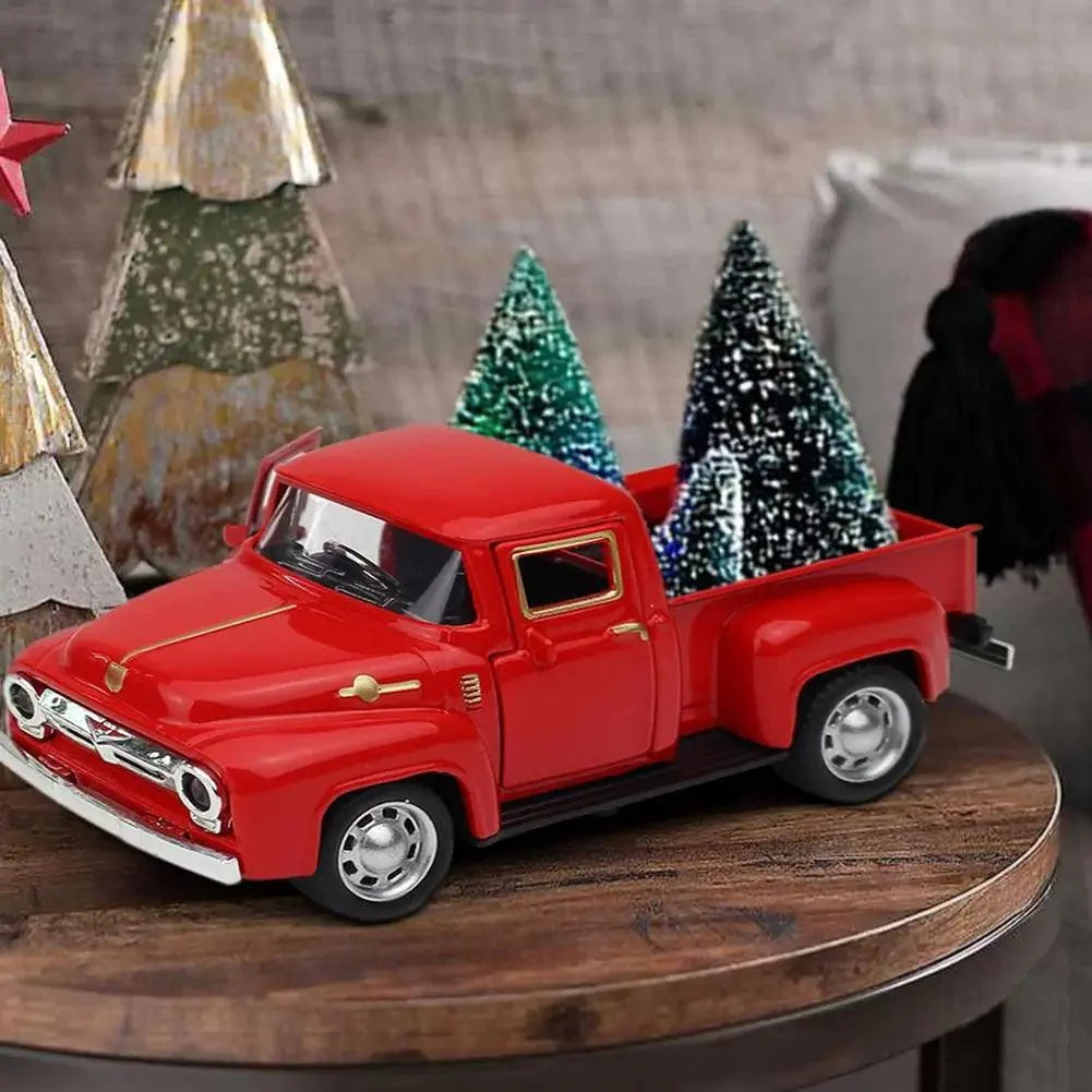 Retro Pickup Truck Christmas Model with Tree