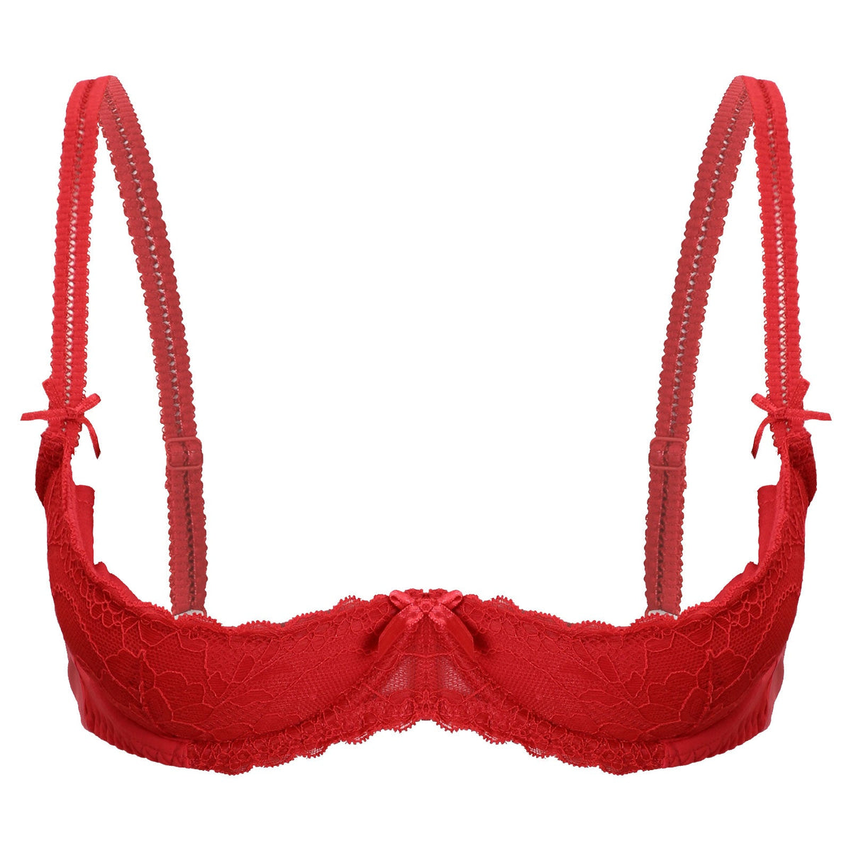 Lace Underwire Half-Cup Push-Up Bra