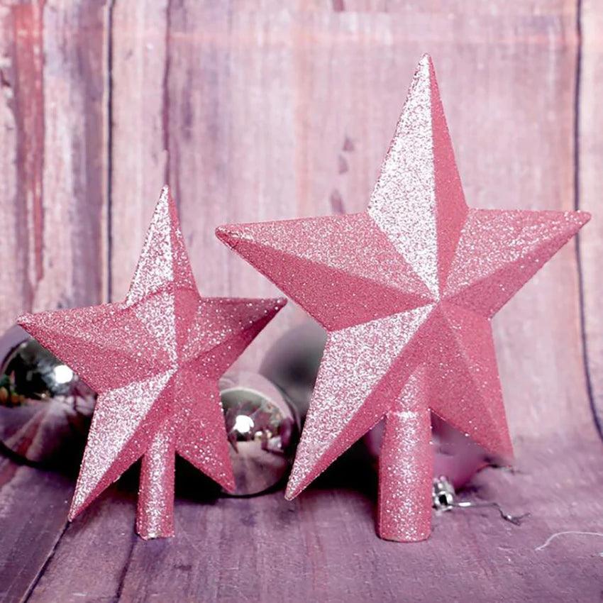 Glitter Star Christmas Tree Toppers, 15 to 20 cm