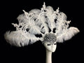 The Stardust Empress Royale – Deluxe Pearl, Lace & Feather Showgirl Headdress Crown