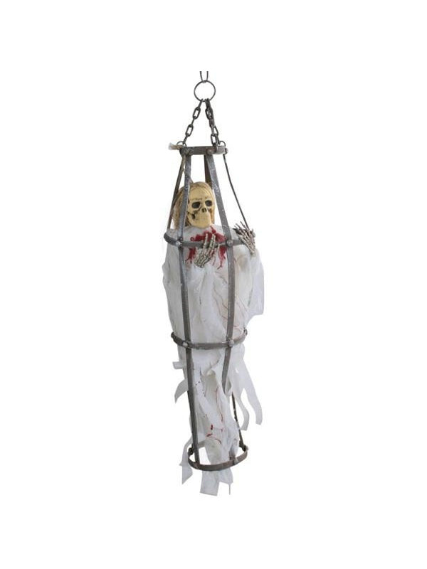 Caged White Ghoul Halloween Prop