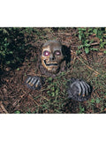 Partially Buried Skeleton Graveyard Prop