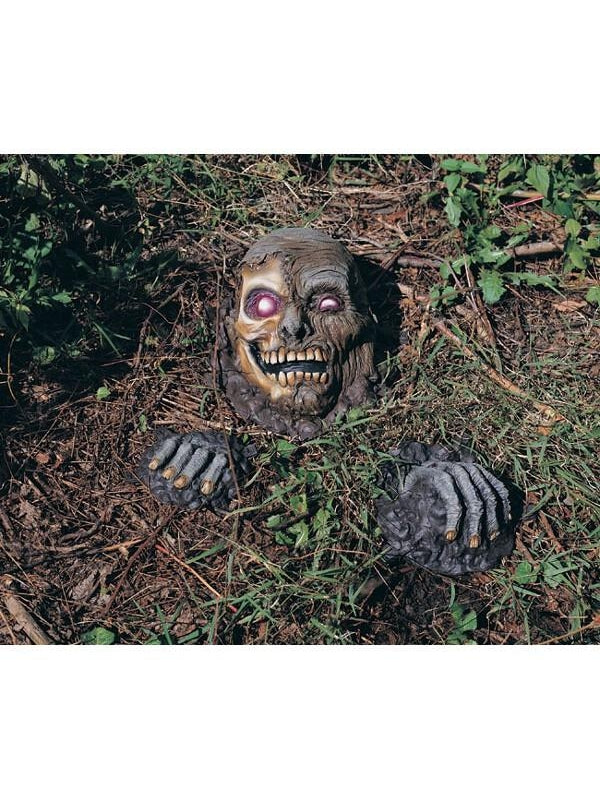 Partially Buried Skeleton Graveyard Prop