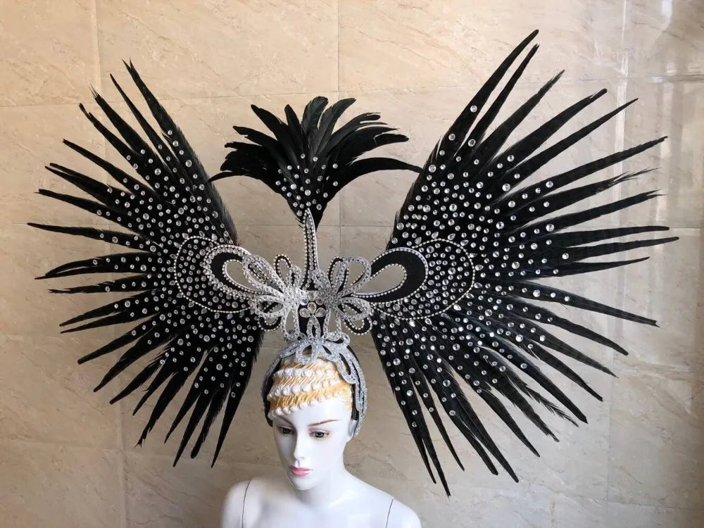 The Stardust Tropicana Samba Crown – Feather & Rhinestone Stage Headdress