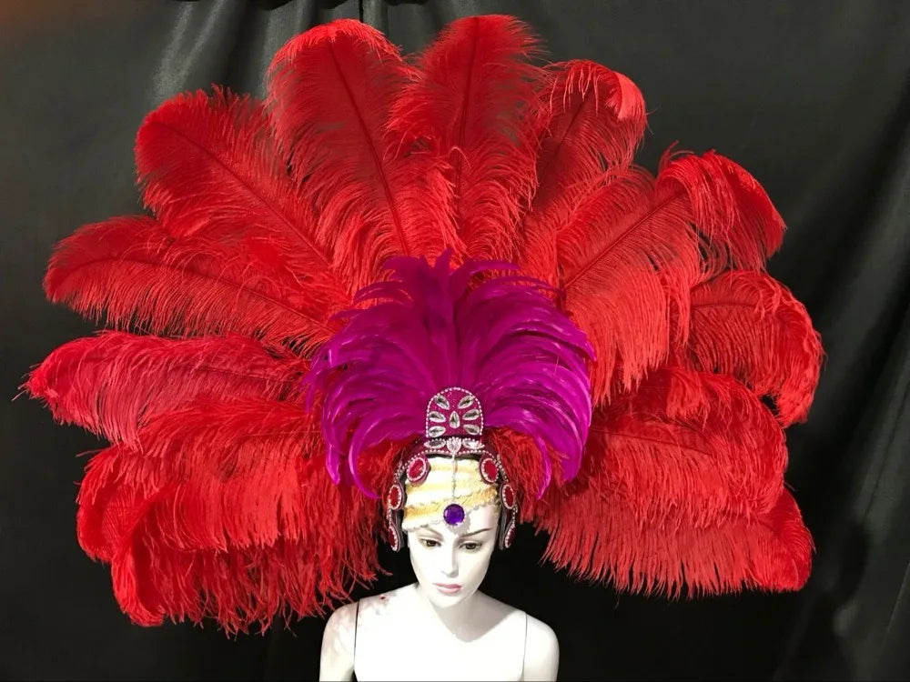 The Stardust Samba Enchantment – Exquisite Feathered Dance & Stage Headdress