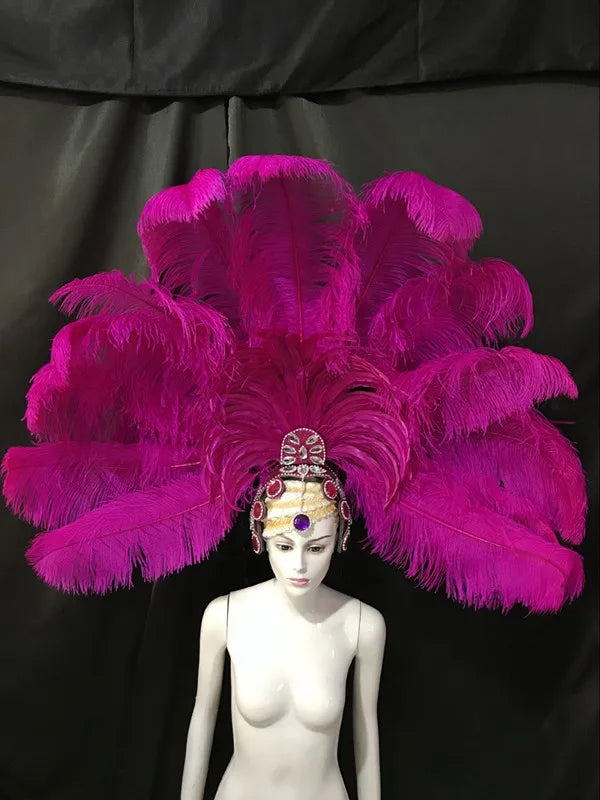The Stardust Samba Enchantment – Exquisite Feathered Dance & Stage Headdress