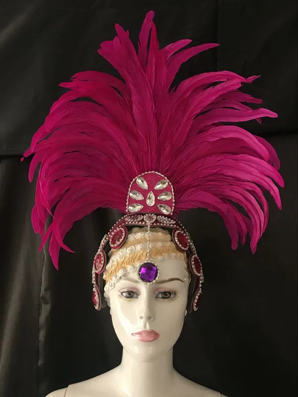 The Stardust Samba Enchantment – Exquisite Feathered Dance & Stage Headdress
