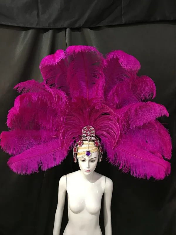 The Stardust Samba Enchantment – Exquisite Feathered Dance & Stage Headdress