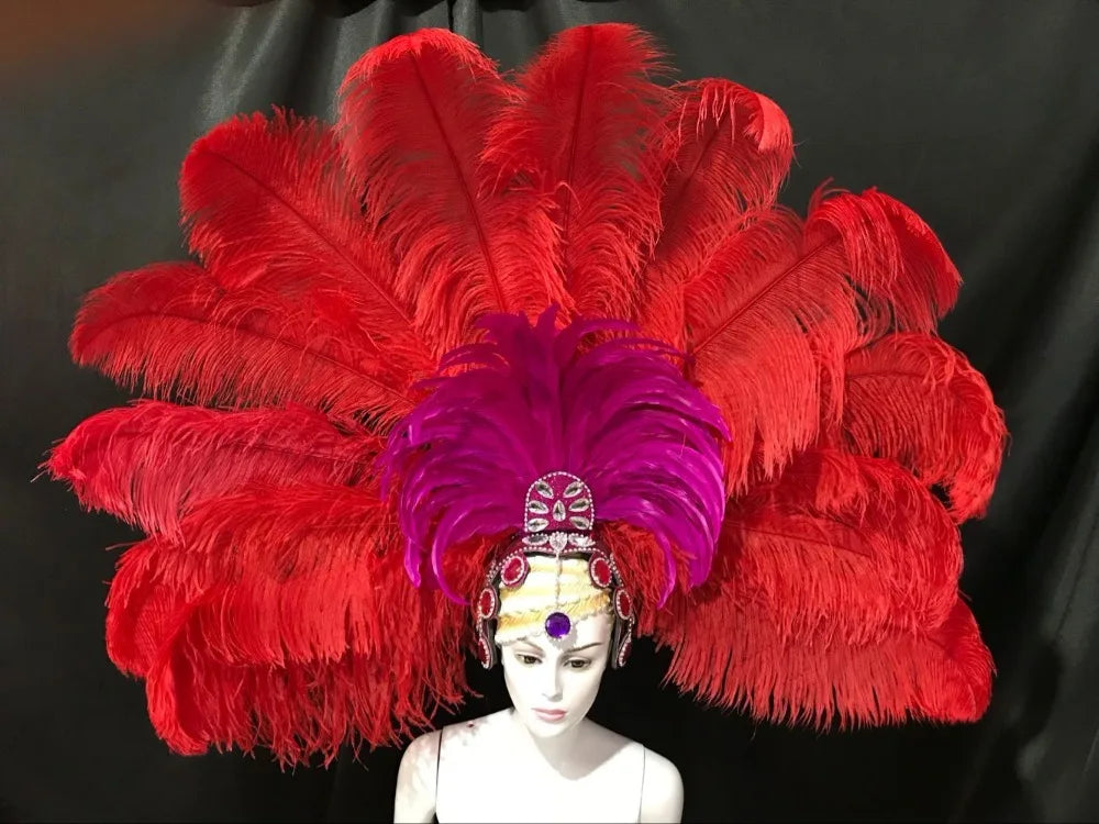 The Stardust Samba Enchantment – Exquisite Feathered Dance & Stage Headdress