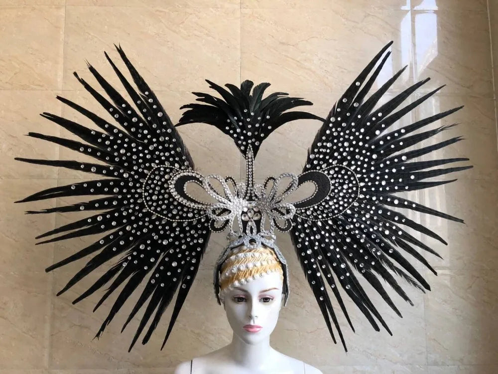The Stardust Tropicana Samba Crown – Feather & Rhinestone Stage Headdress