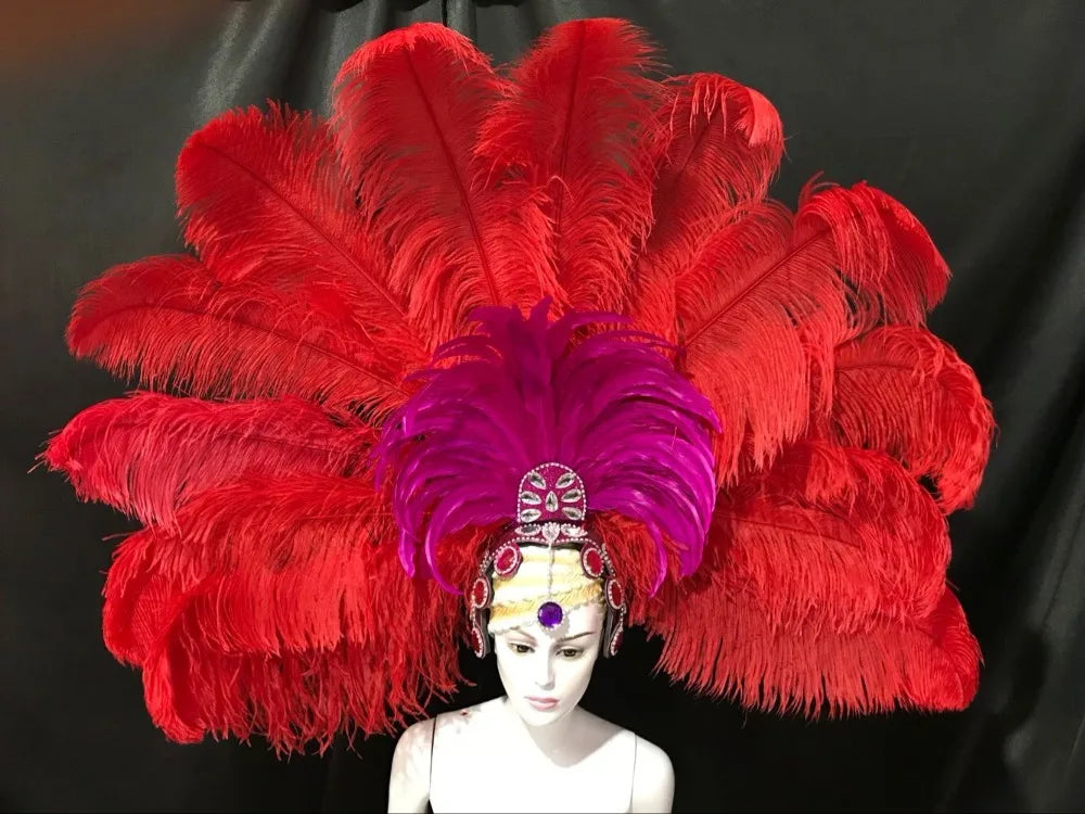 The Stardust Samba Enchantment – Exquisite Feathered Dance & Stage Headdress