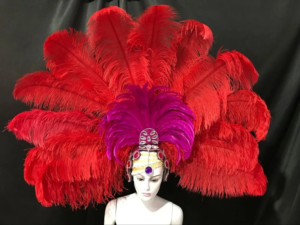 The Stardust Samba Enchantment – Exquisite Feathered Dance & Stage Headdress