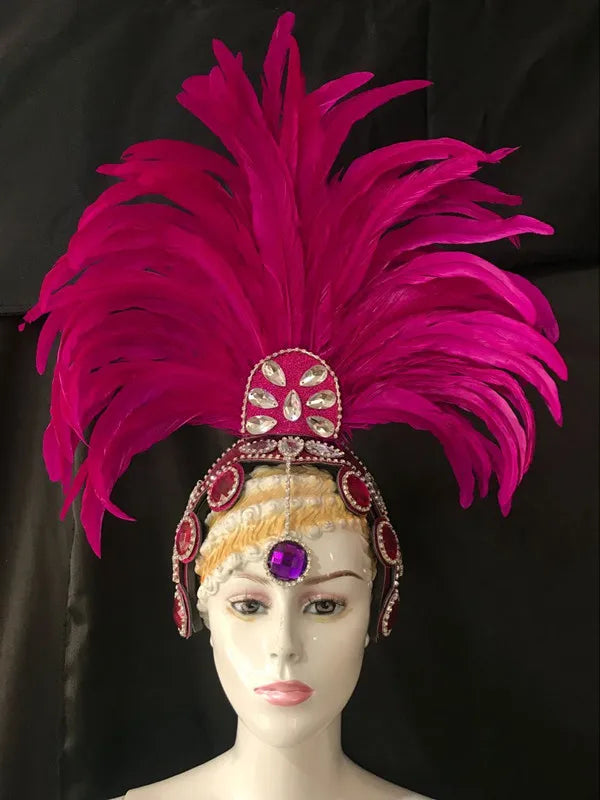The Stardust Samba Enchantment – Exquisite Feathered Dance & Stage Headdress
